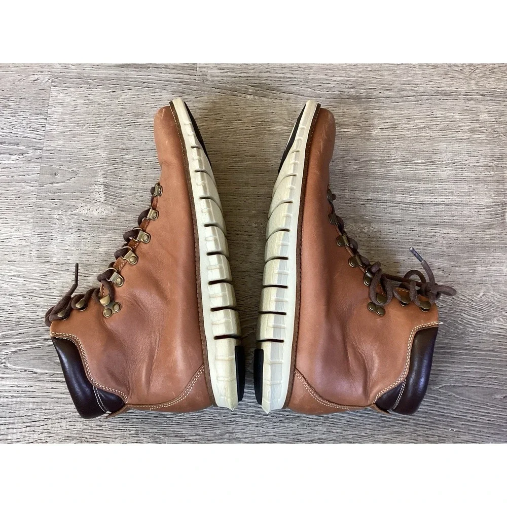 Cole Haan Zerogrand Mens 10.5 M Ankle Leather Hiker Boots Woodbury/Ivory